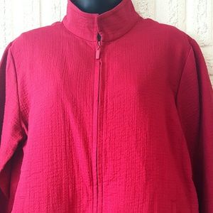 Eileen Fisher Maroon 2 pc Viscose Blend Jacket Top